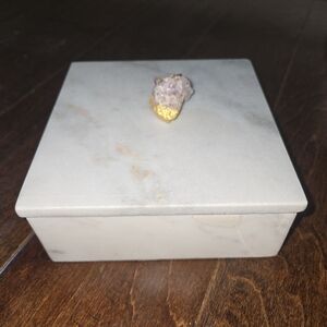 Home Essentials Gray Marble Box with Amethyst Accent